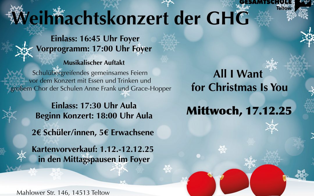 Einladung zum Weihnachtskonzert