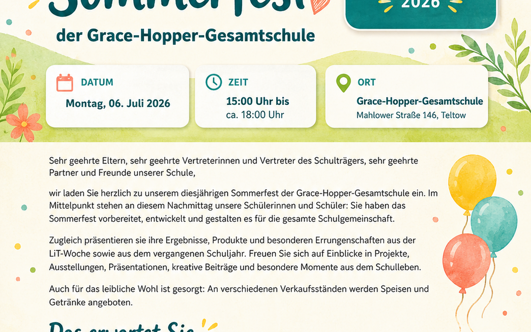 Sommerfest der Grace-Hopper-Gesamtschule