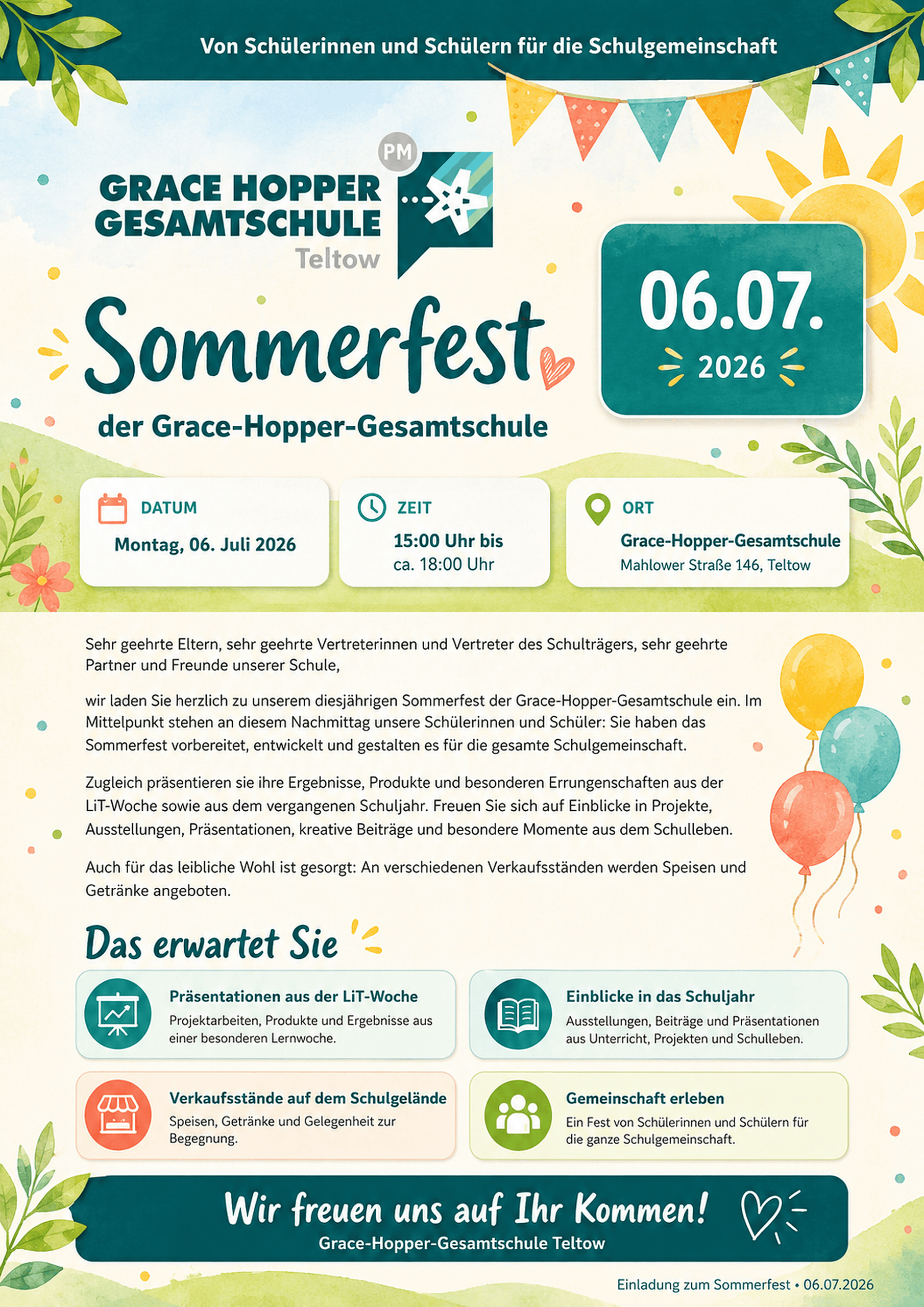 Sommerfest der Grace-Hopper-Gesamtschule